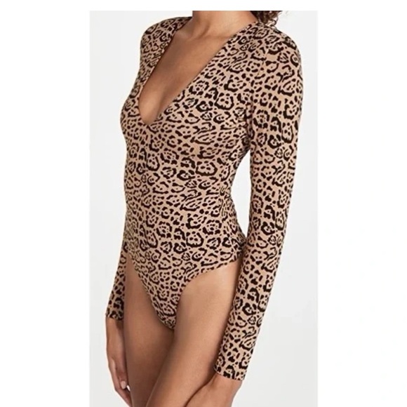 Good American Leopard Print Thong Bodysuit Size Large - Picture 2 of 8